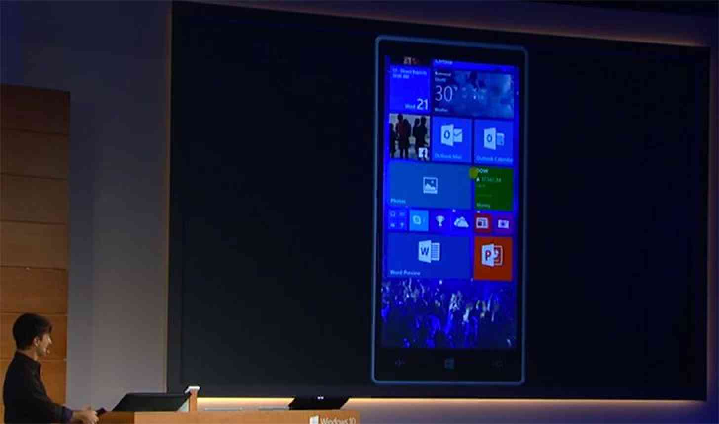 Windows 10 phone Start screen
