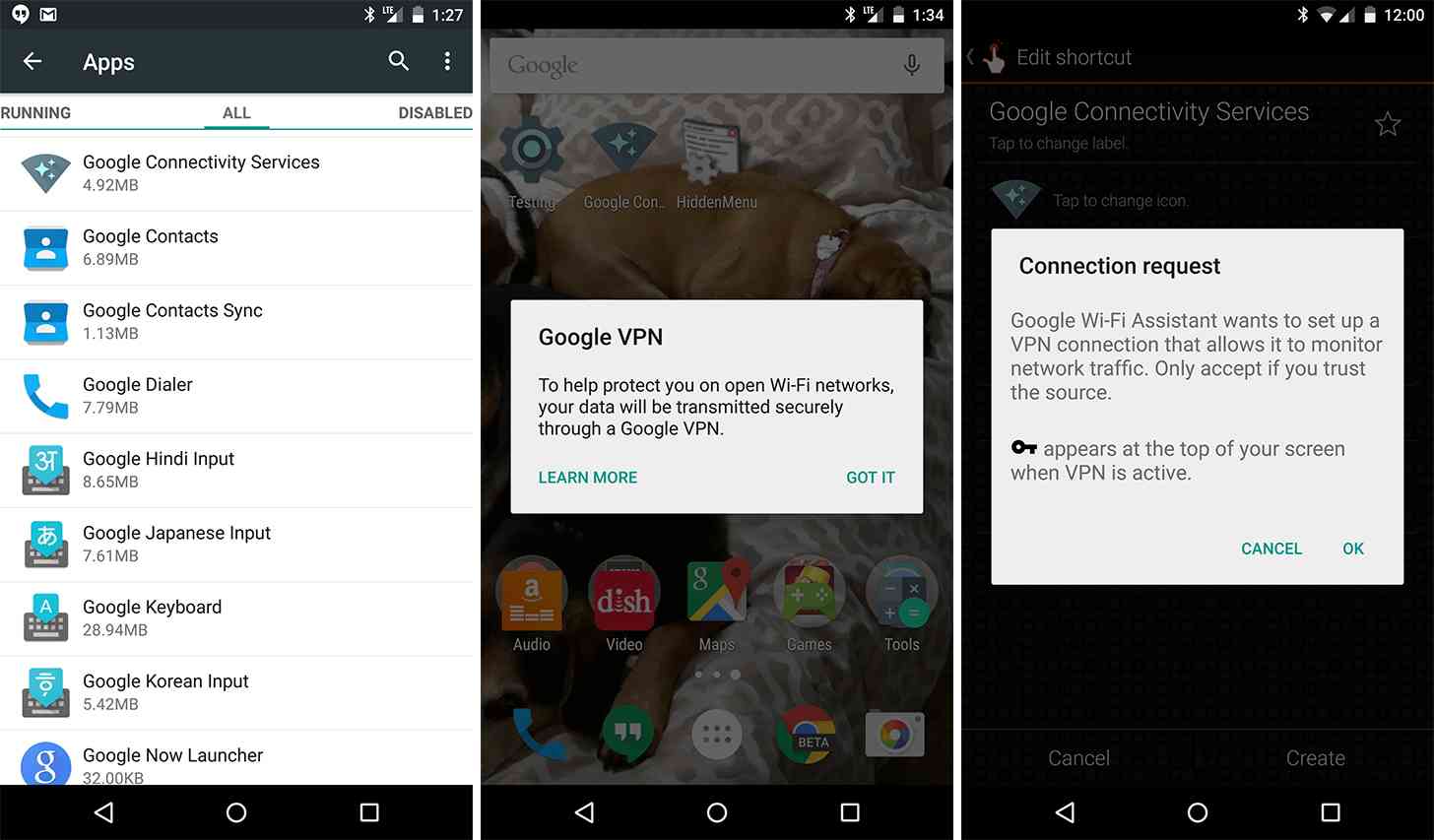 Google VPN Nexus 6 Android 5.1