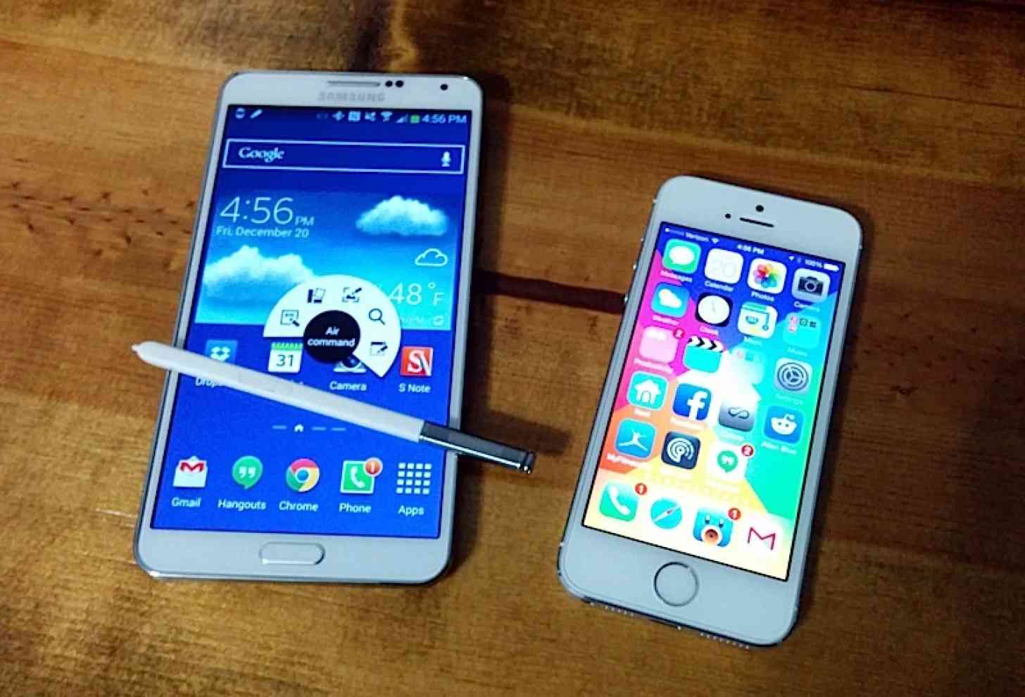 Galaxy Note 4 iPhone 5s