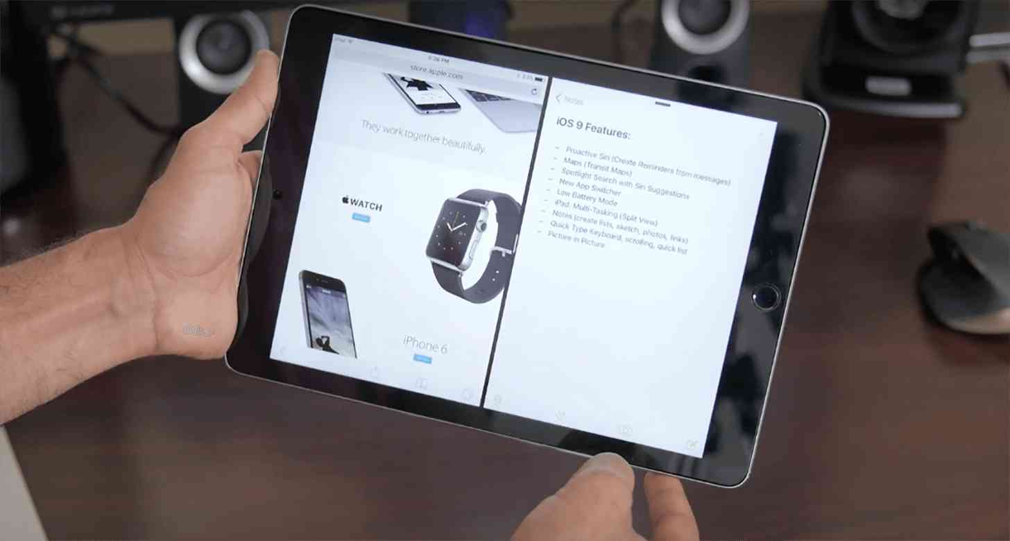 iOS 9 split-screen iPad Air 2