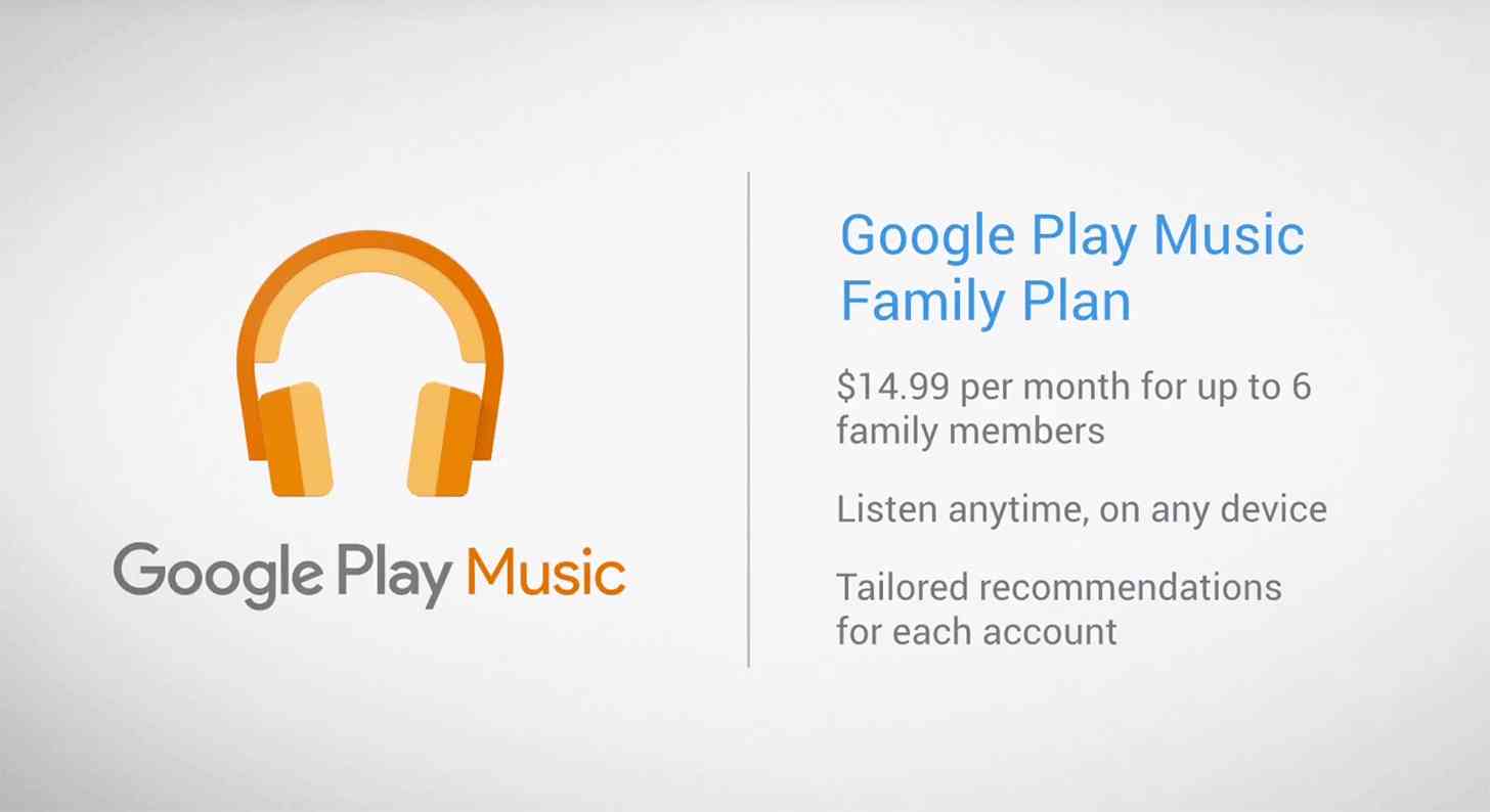 Google Play Music Family Plan