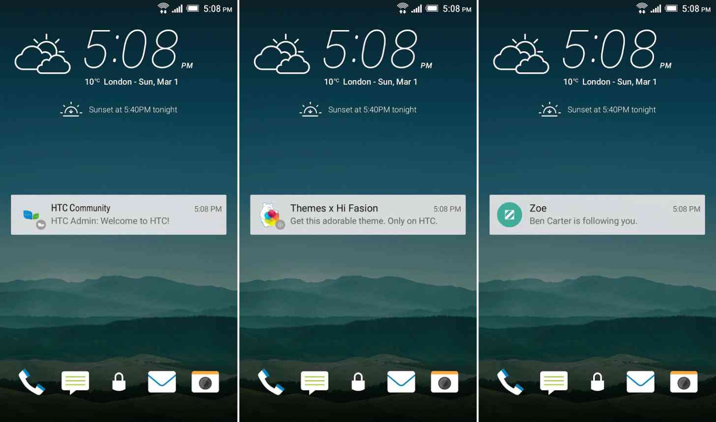 HTC PNS Android app screenshots