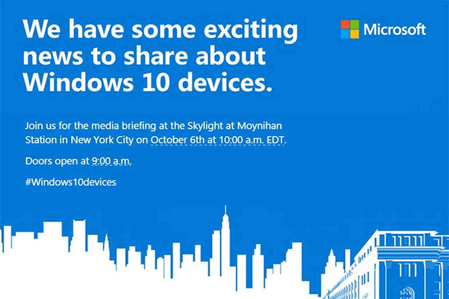 Microsoft Windows 10 devices event October 6