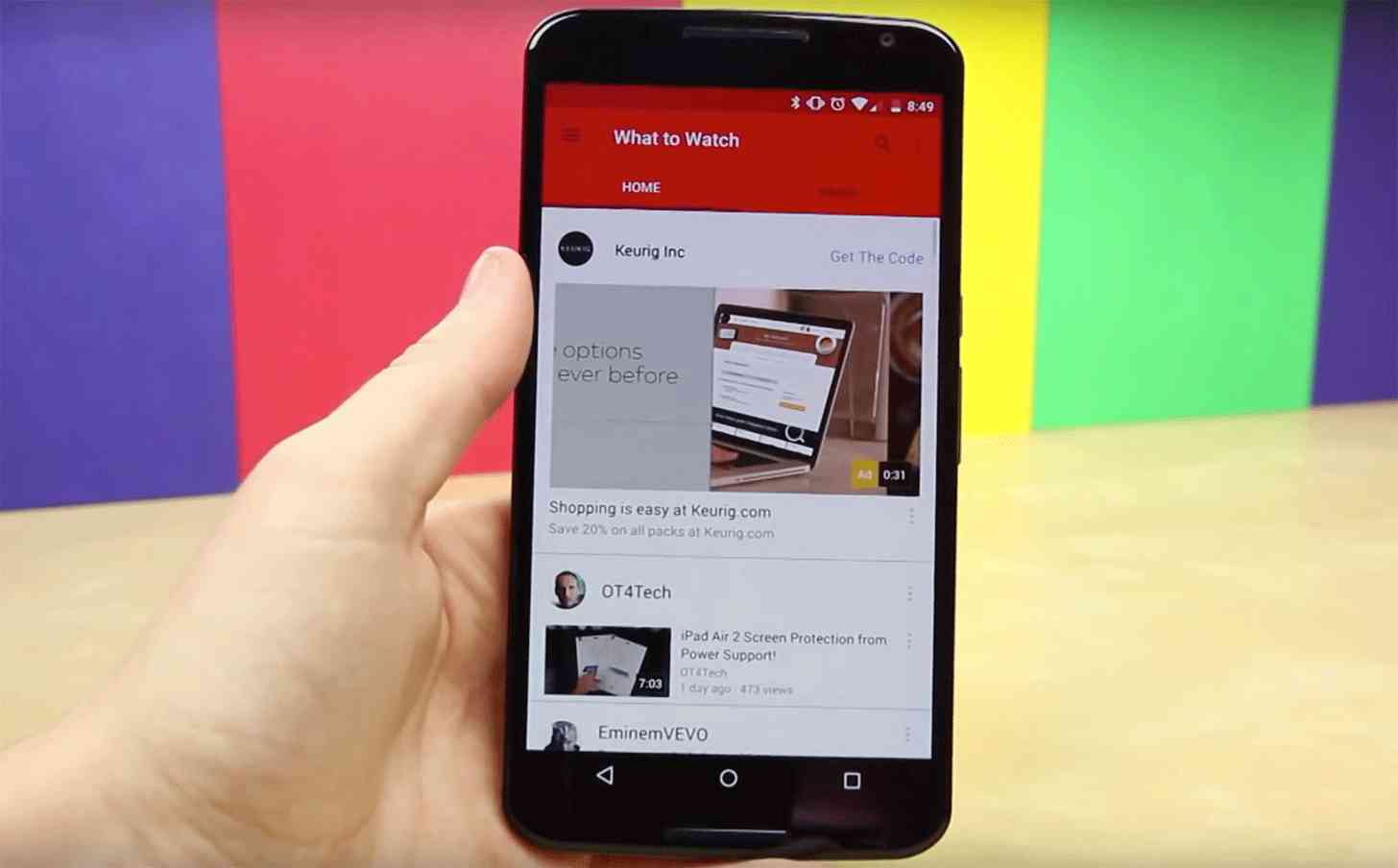 YouTube Android app Nexus 6