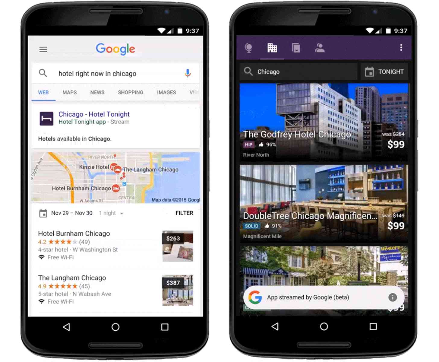 Google Search app-first, app streaming