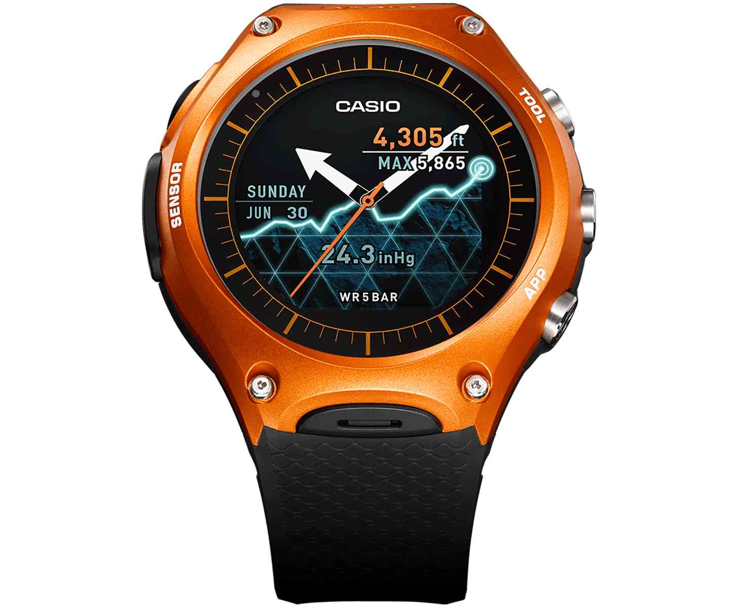 Casio WSD-F10 Android Wear smartwatch official orange