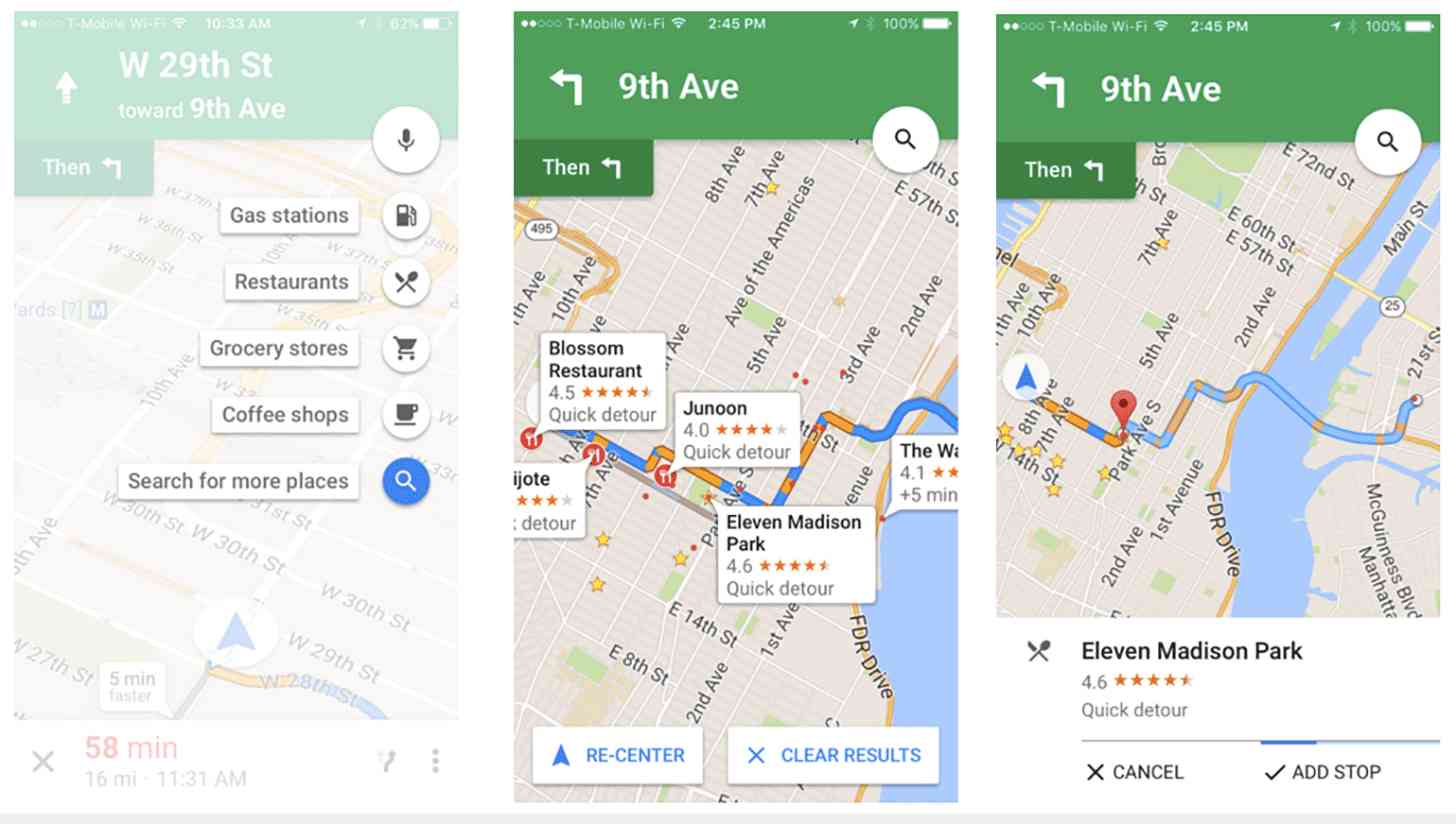 Google Maps iOS detours update