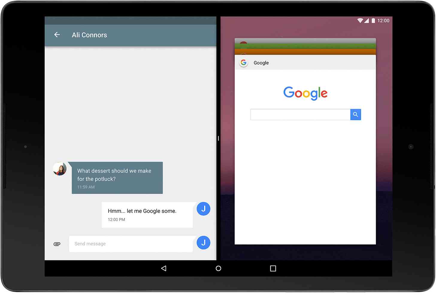 Android N Developer Preview multi-window tablet