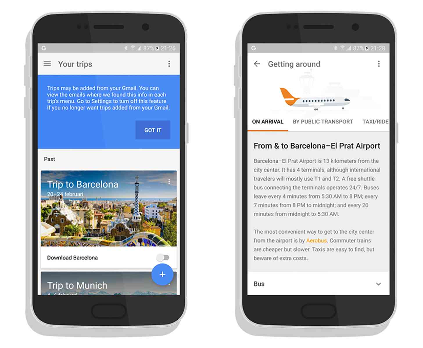 Google Trips Android app screenshots leak
