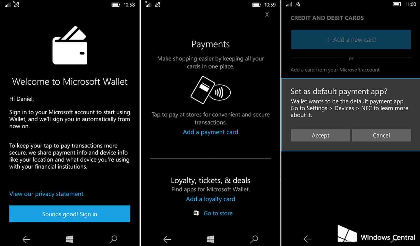 Windows 10 Mobile Wallet 2.0 app update