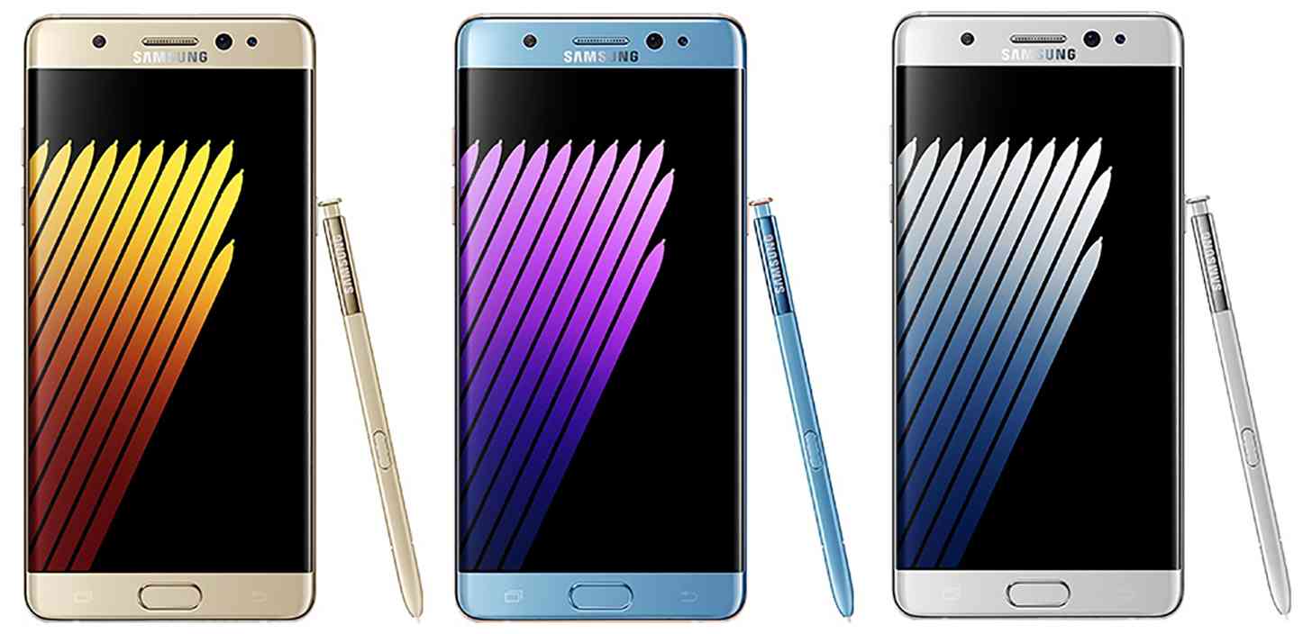 Samsung Galaxy Note 7 colors S Pen leak front
