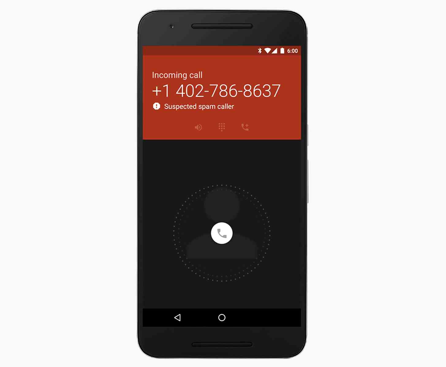 Google Phone app potential spam call warning