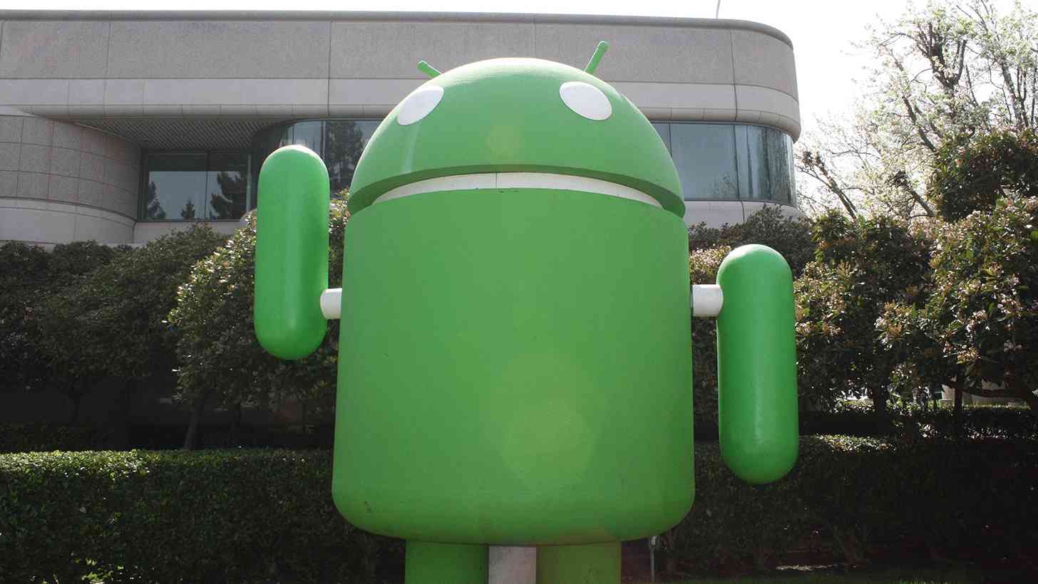 Android lawn statue