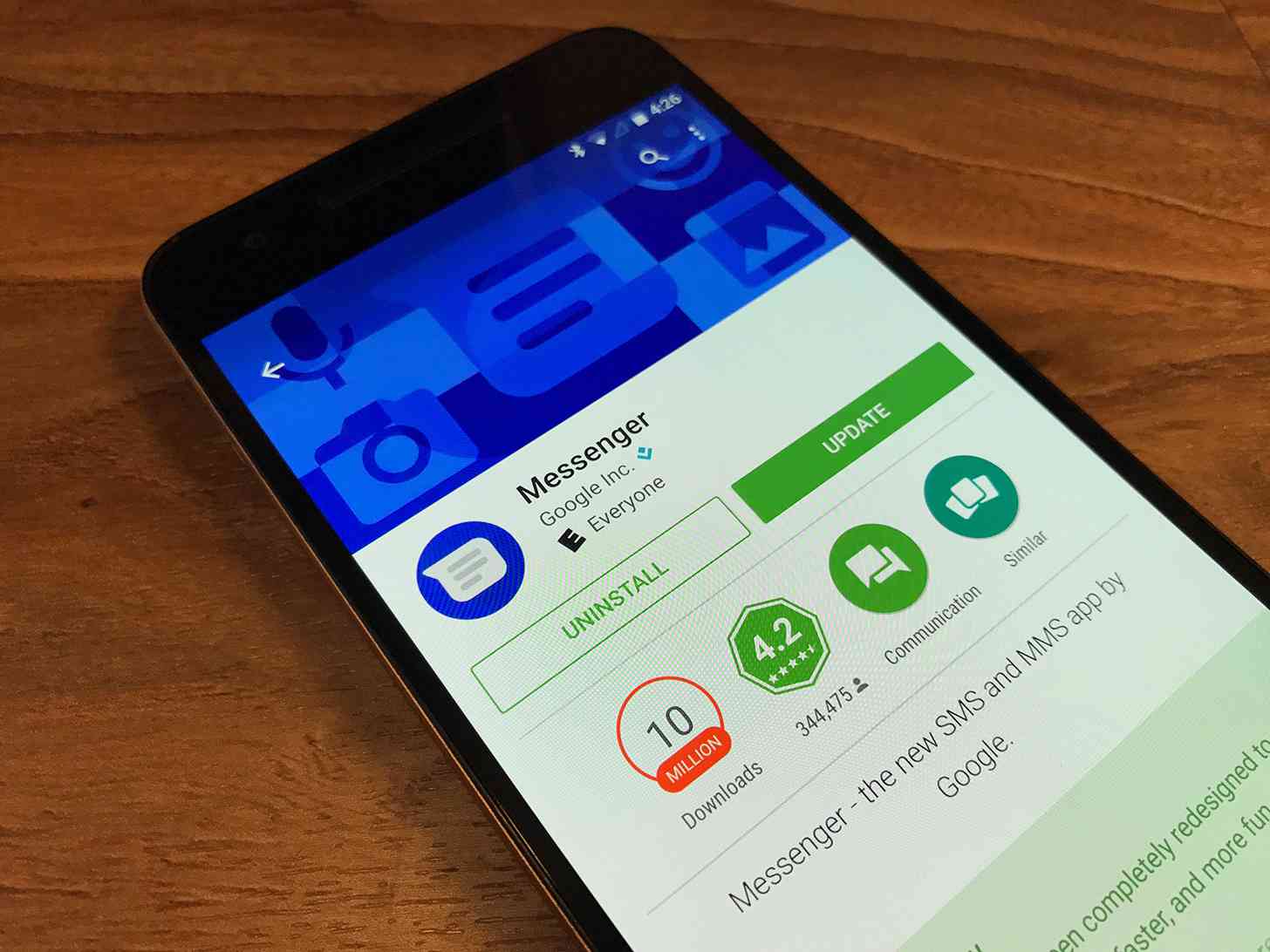 Google Messenger Play Store app update