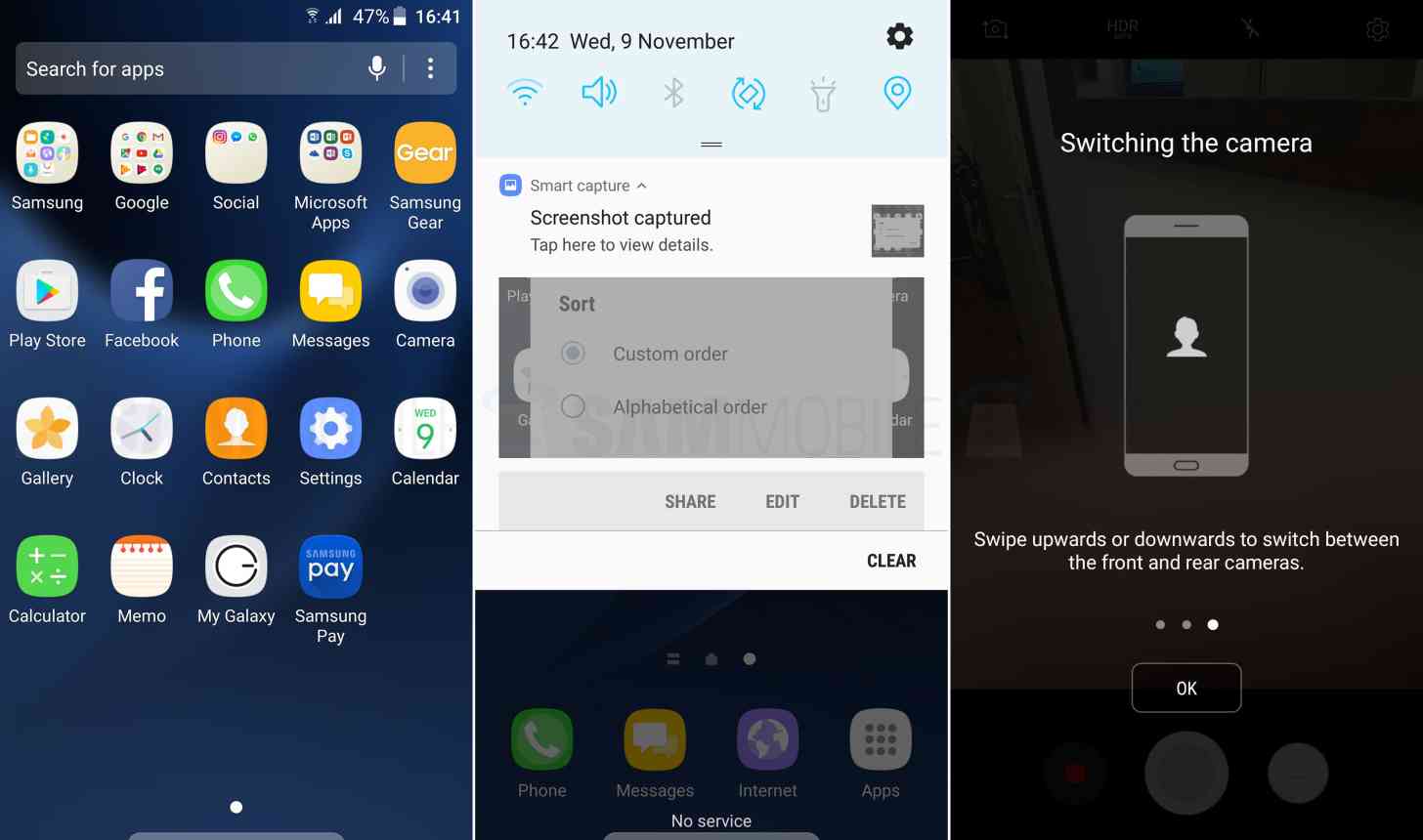 Samsung Galaxy S7 Android 7.0 Nougat screenshots