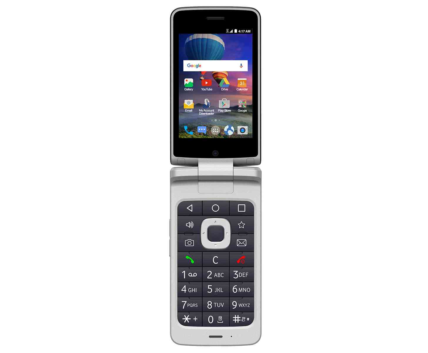 ZTE Cymbal-T Android flip phone open