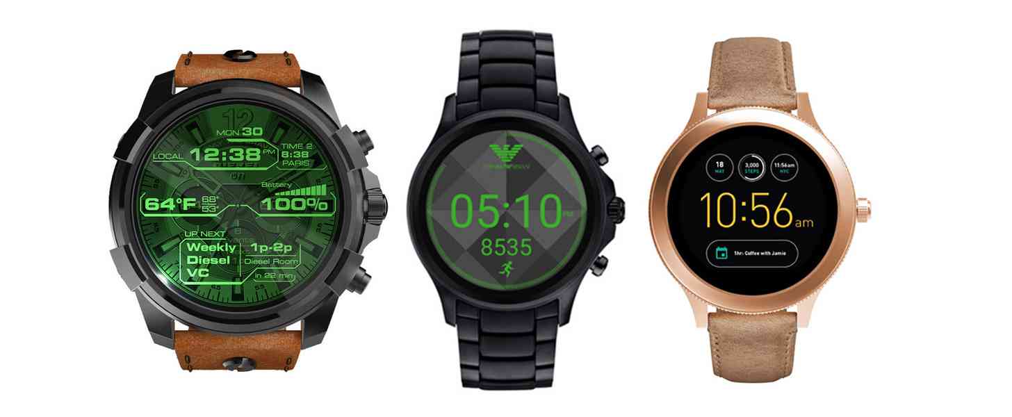 Diesel, Emporio Armani, Fossil Android Wear 2.0 smartwatches