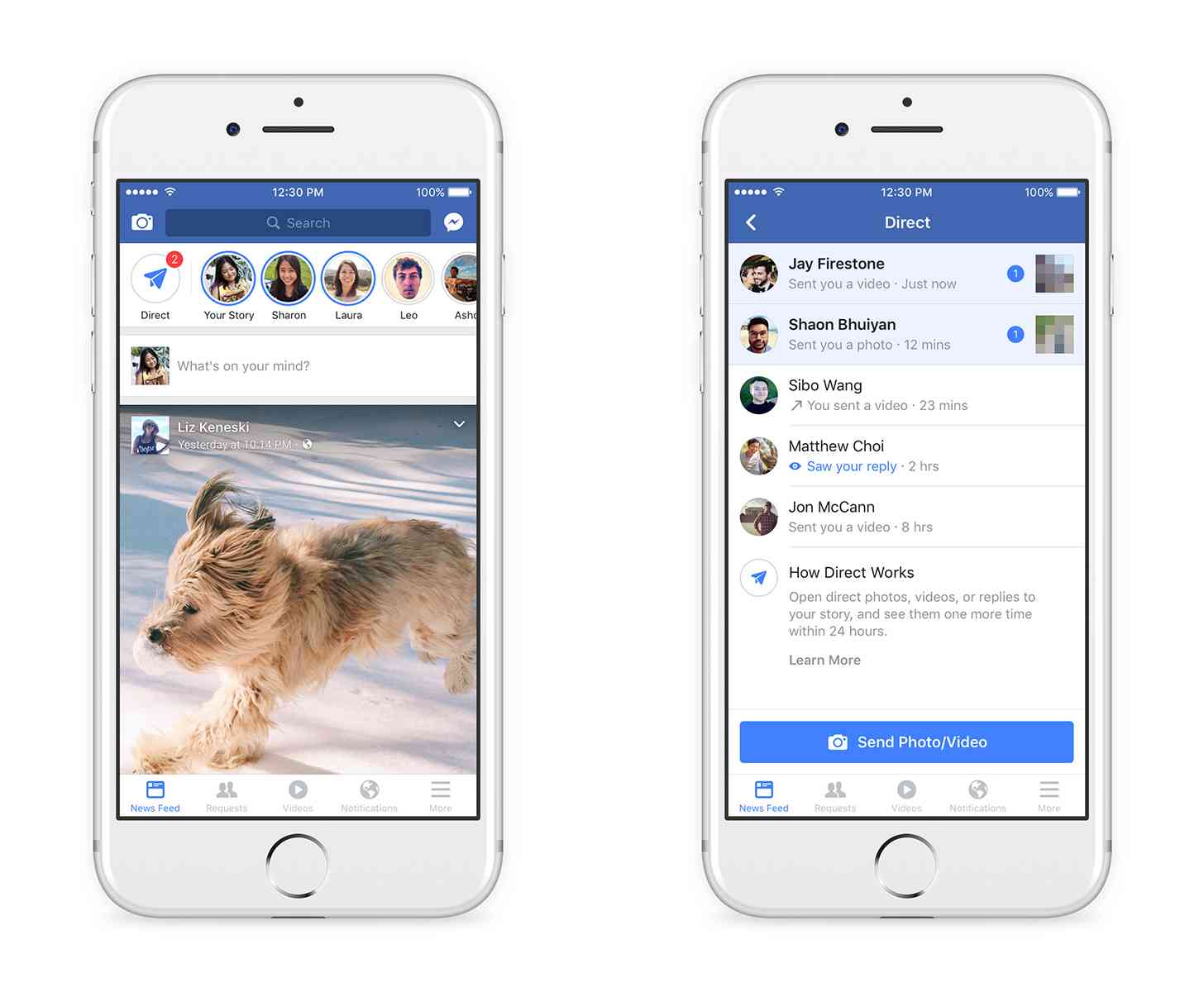 Facebook Stories and Direct features official