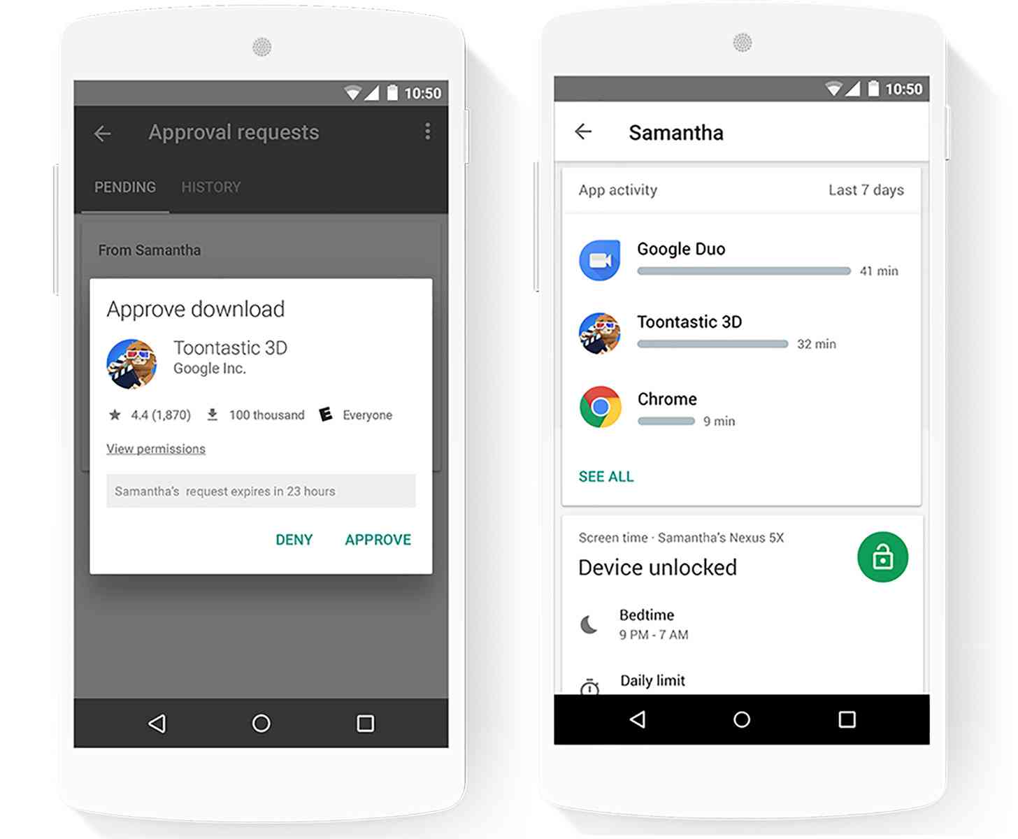 Google Family Link Android app features