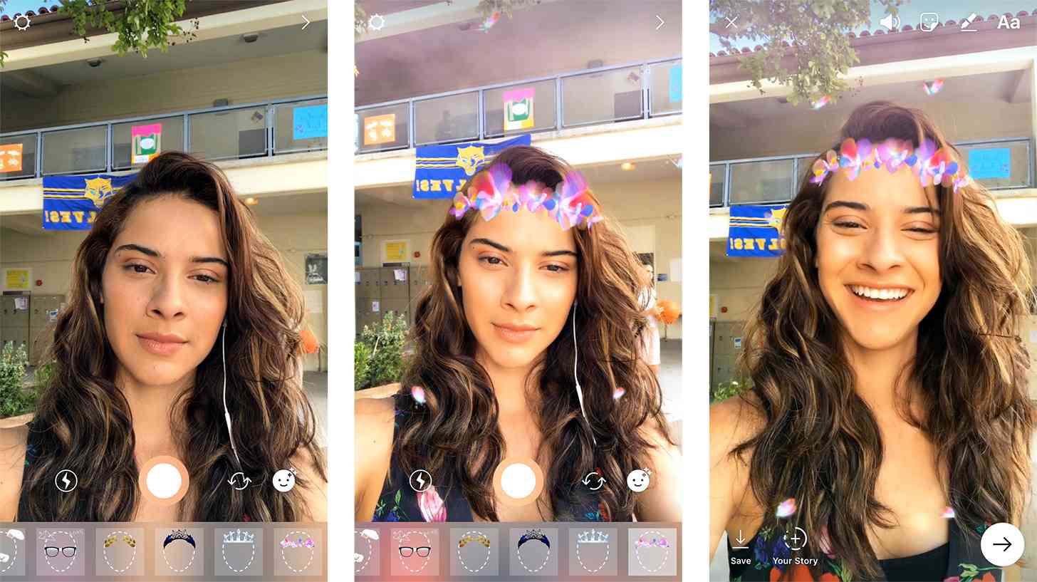 Instagram face filters in Stories