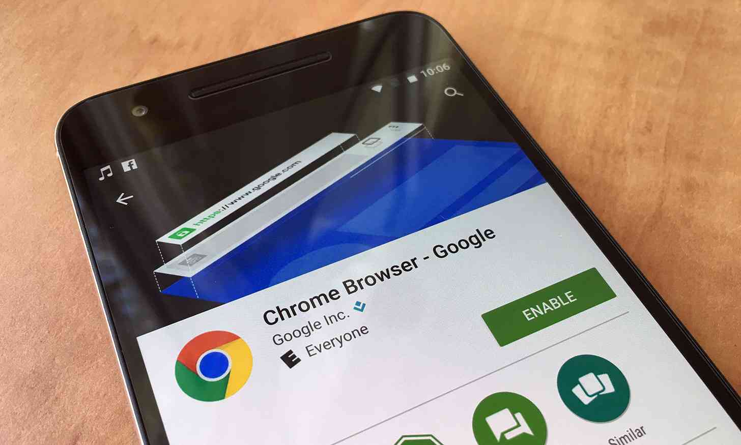 Google Chrome Play Store app listing