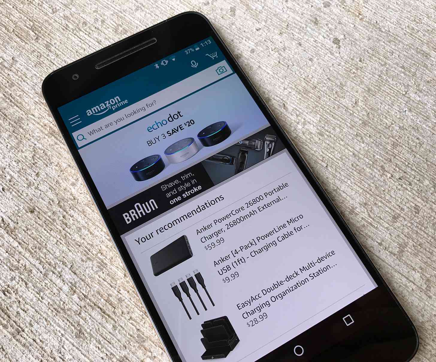 Amazon app for Android Nexus 6P