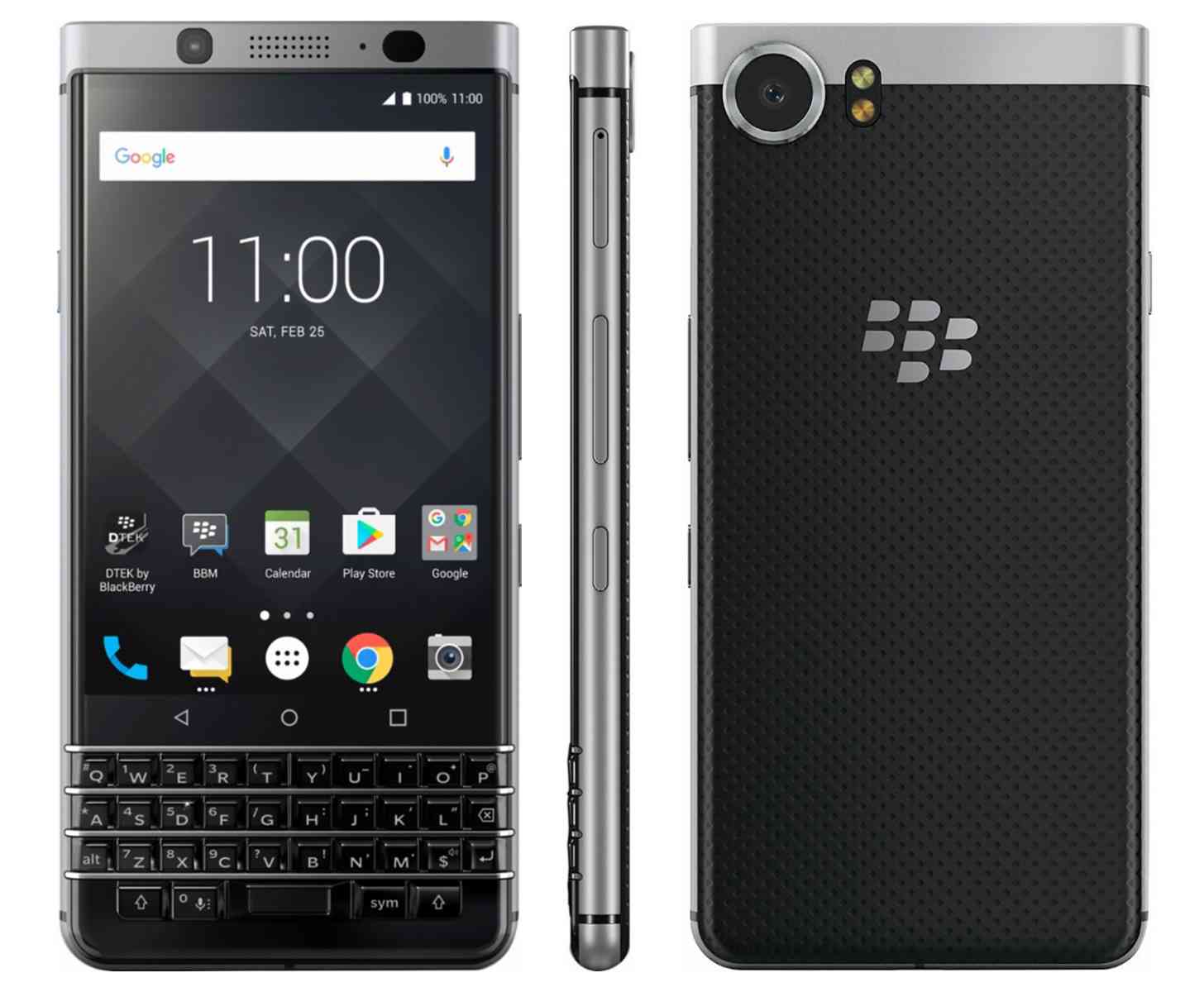 BlackBerry KEYone front, back, side