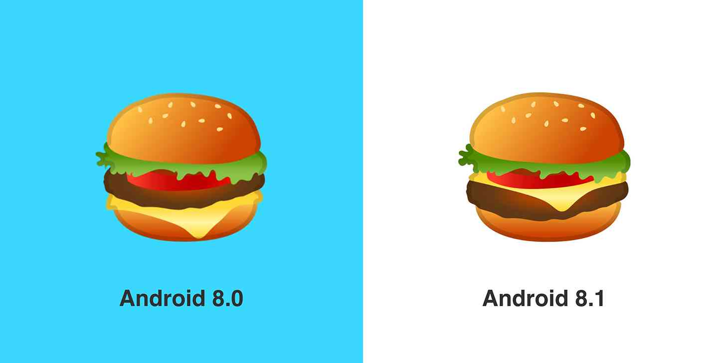 Google burger emoji Android 8.1