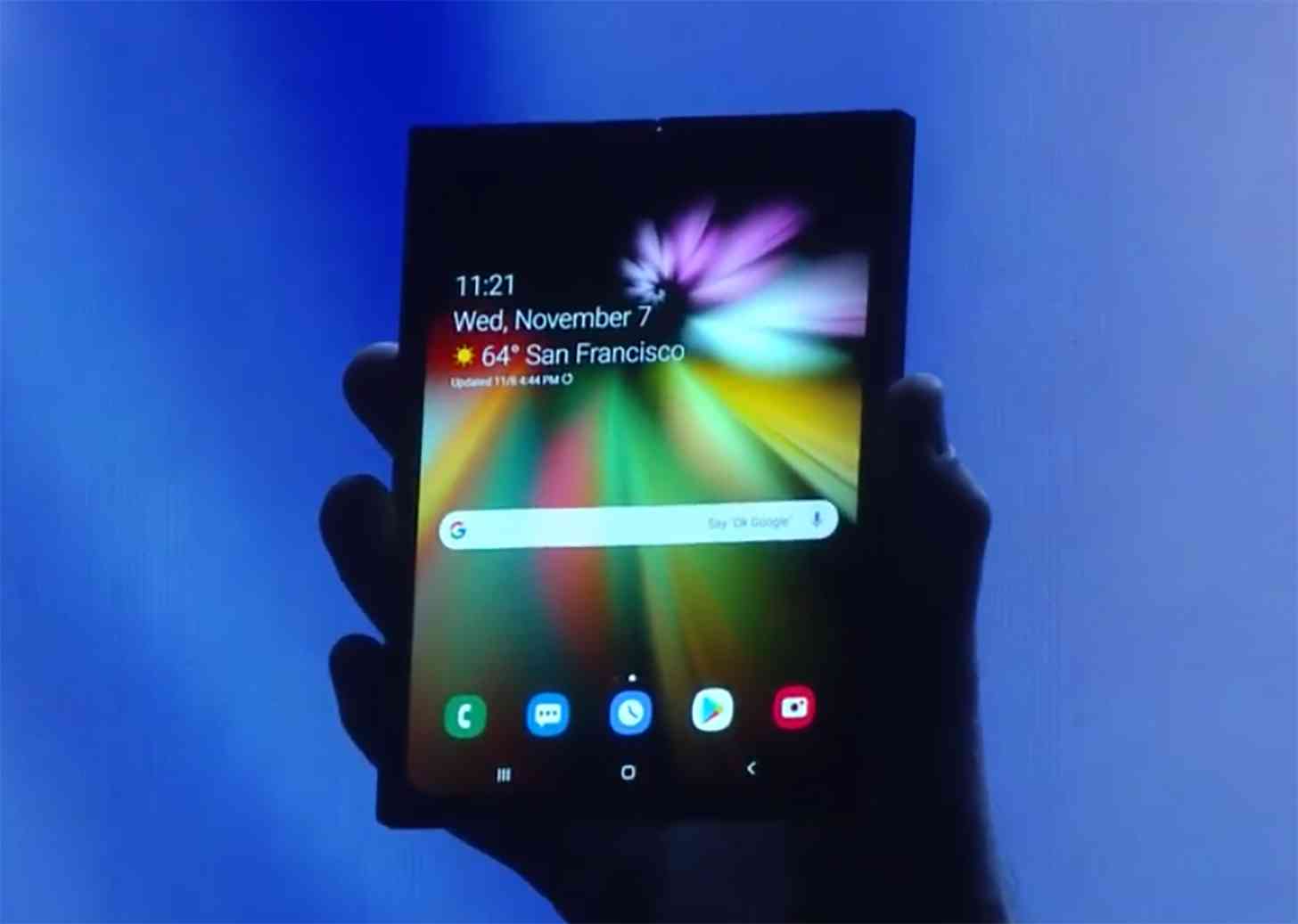 Samsung foldable smartphone demo