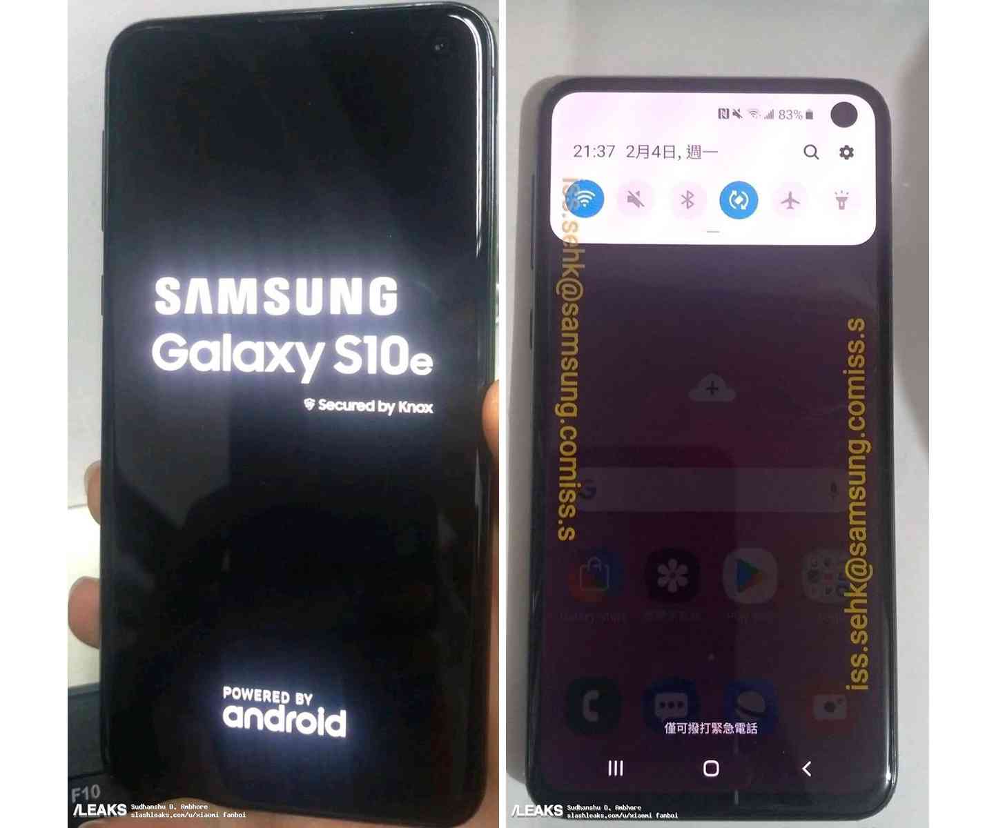 Samsung Galaxy S10e leak