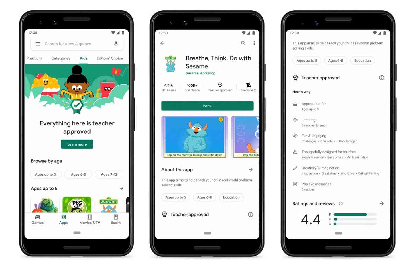 Google Play Kids teacher-approved apps