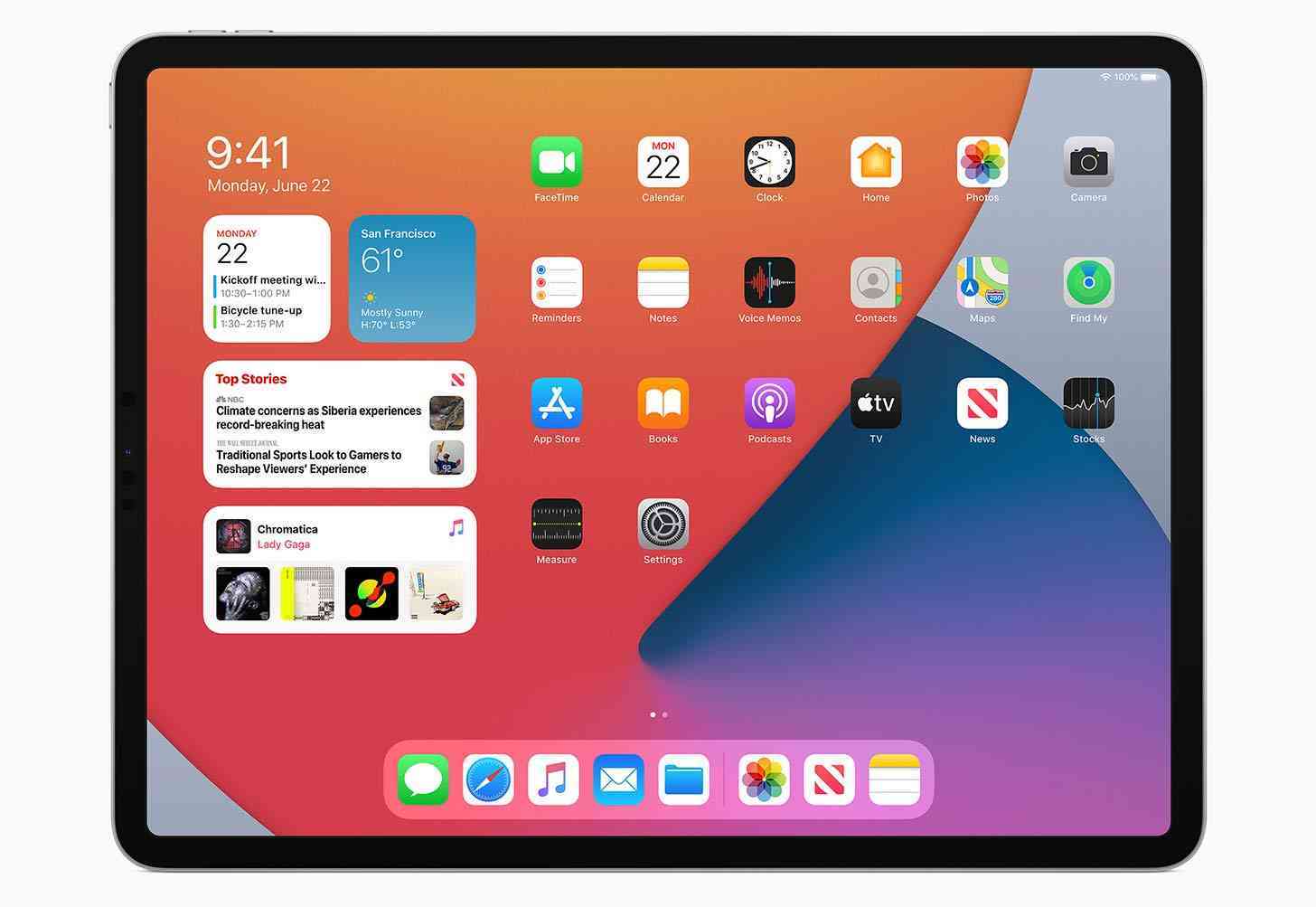 iPadOS 14 widgets on iPad Pro