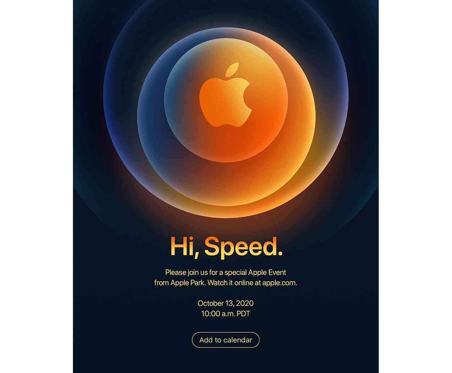 Apple iPhone 12 event invitation