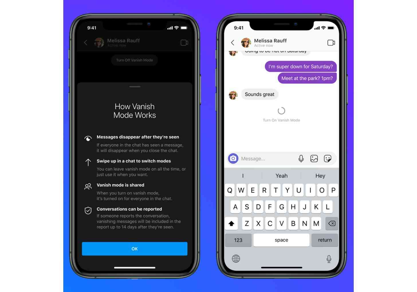 Facebook Messenger adding Vanish Mode with disappearing chat messages