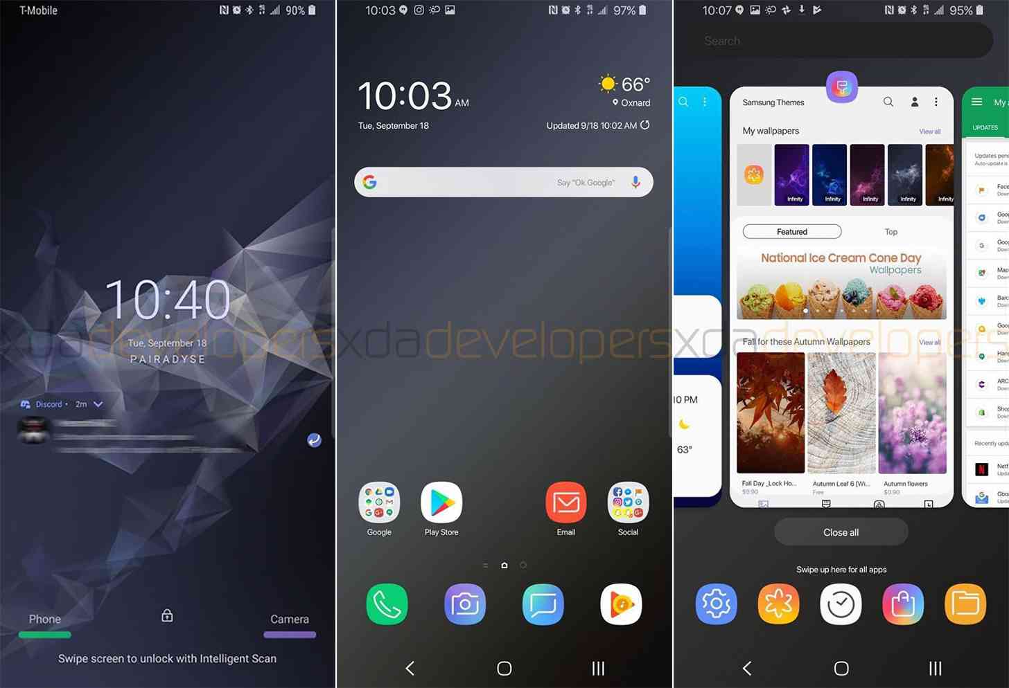 Samsung Galaxy S9+ Android 9 Pie screenshots leak