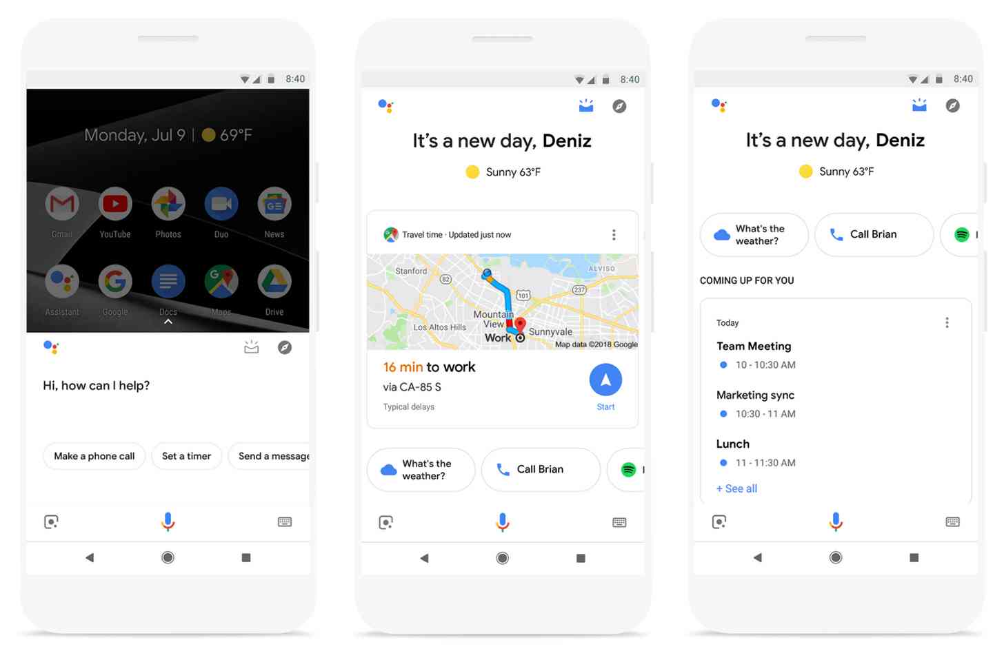 Google Assistant visual overview, proactive suggestions