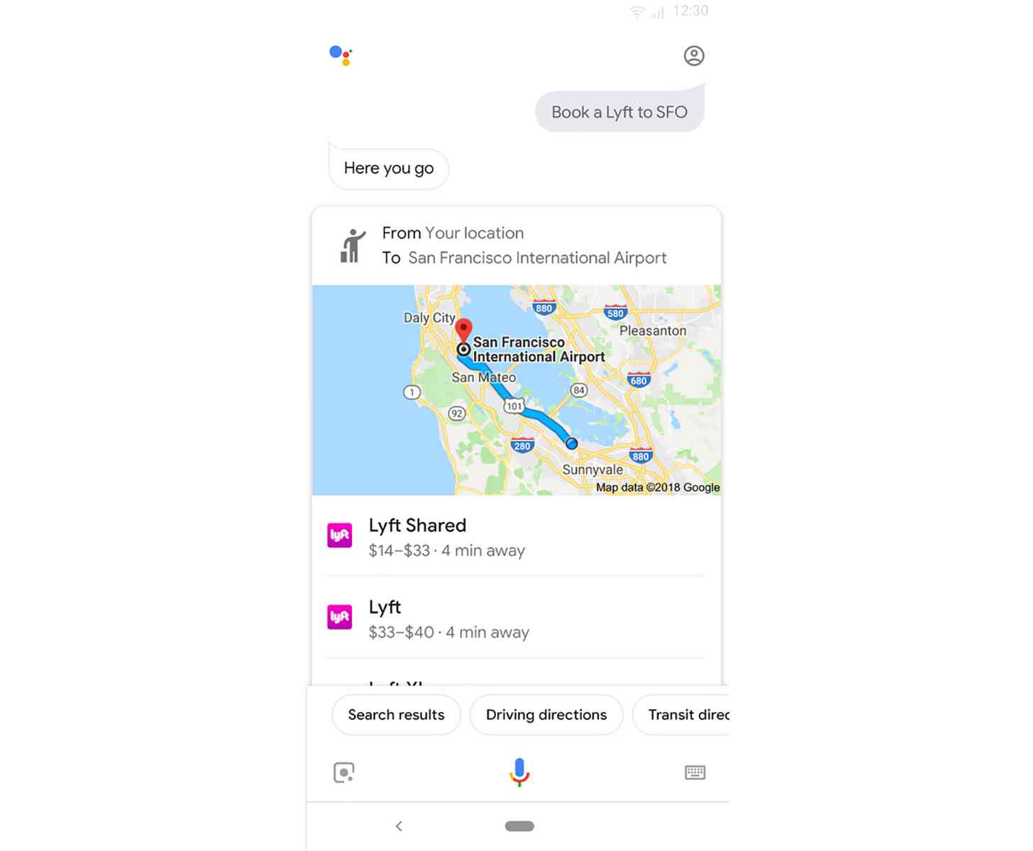 Google Assistant ride services