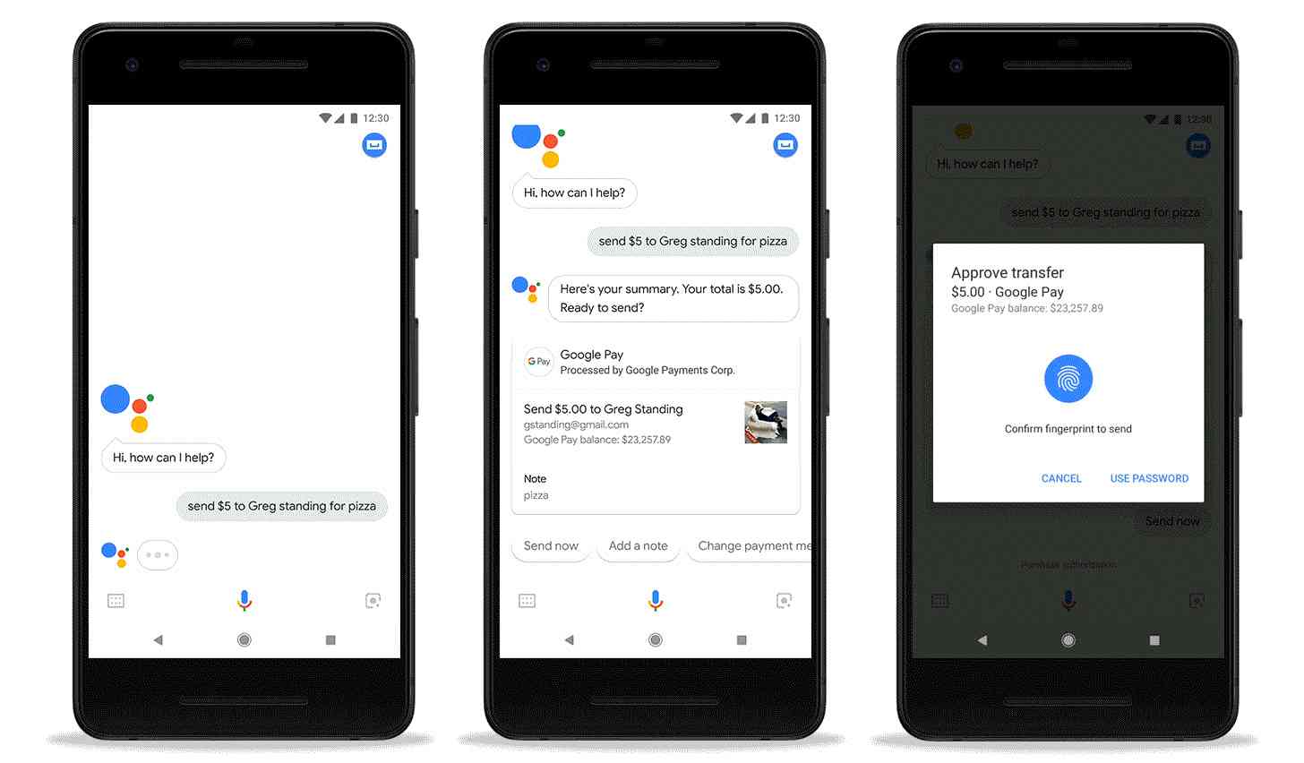 Google Assistant send or request money