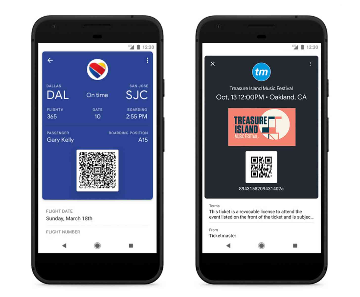 Google Pay event tickets, boarding passes