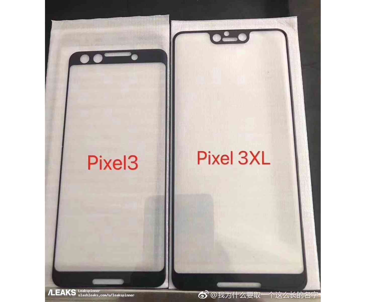 Google Pixel 3 XL screen protector leak