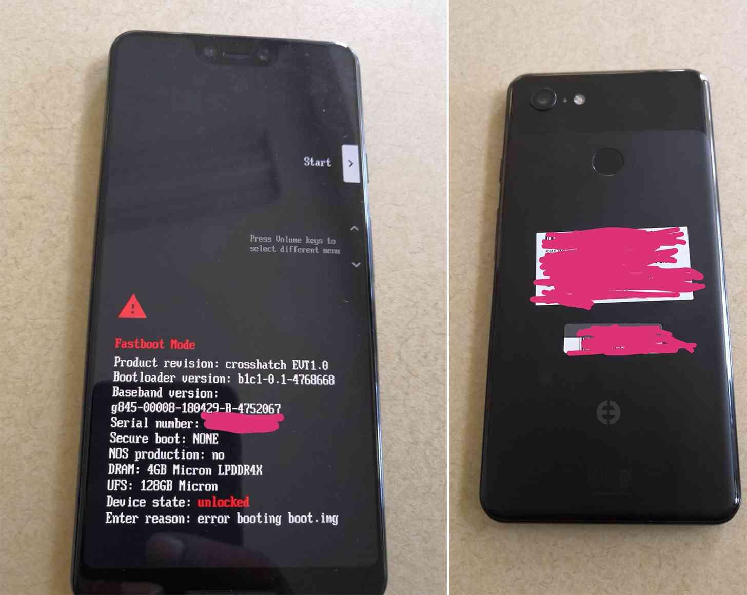 Google Pixel 3 XL photos leak