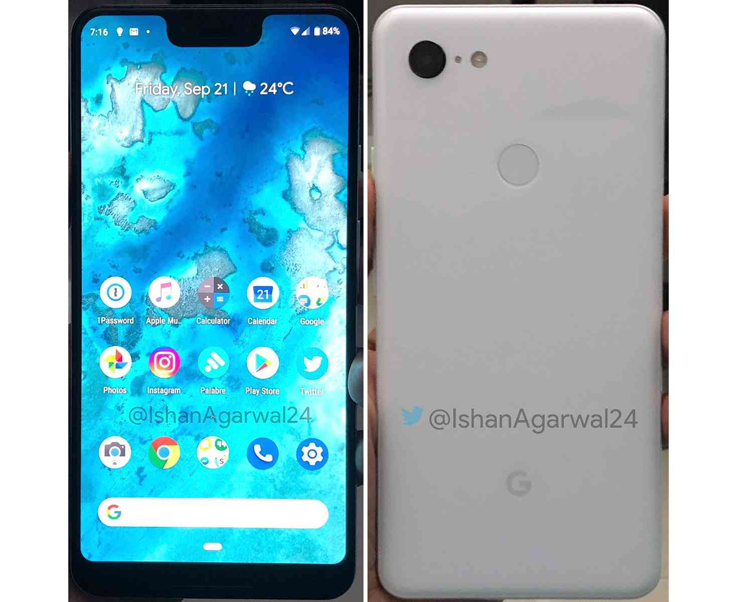 Google Pixel 3 XL front back