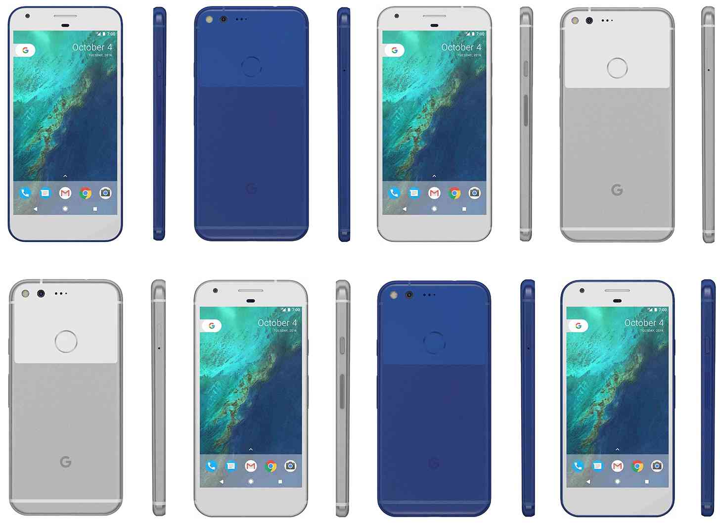 Google Pixel XL, Pixel in blue and silver leak