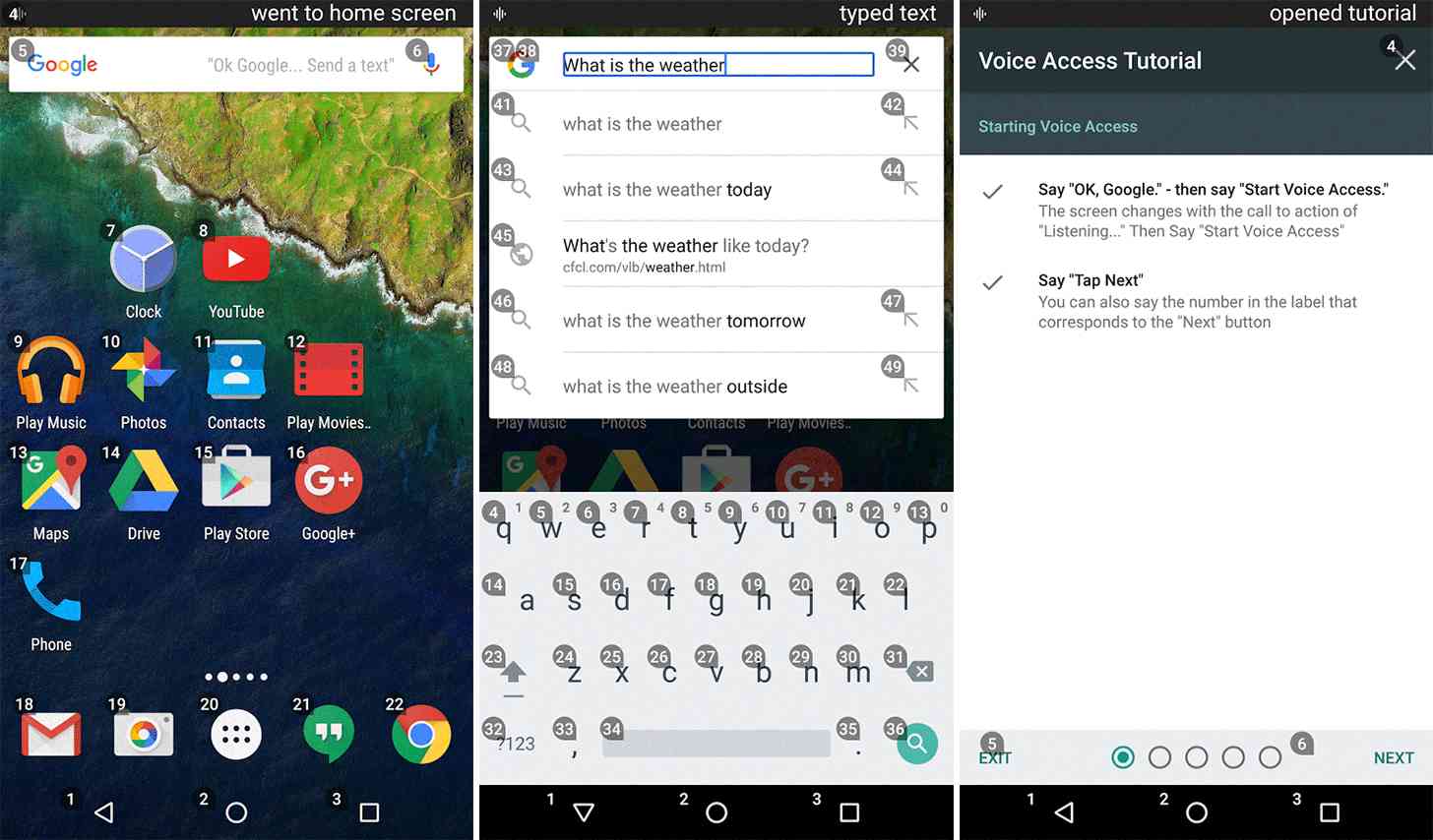 Google Voice Access Beta Android app screenshots