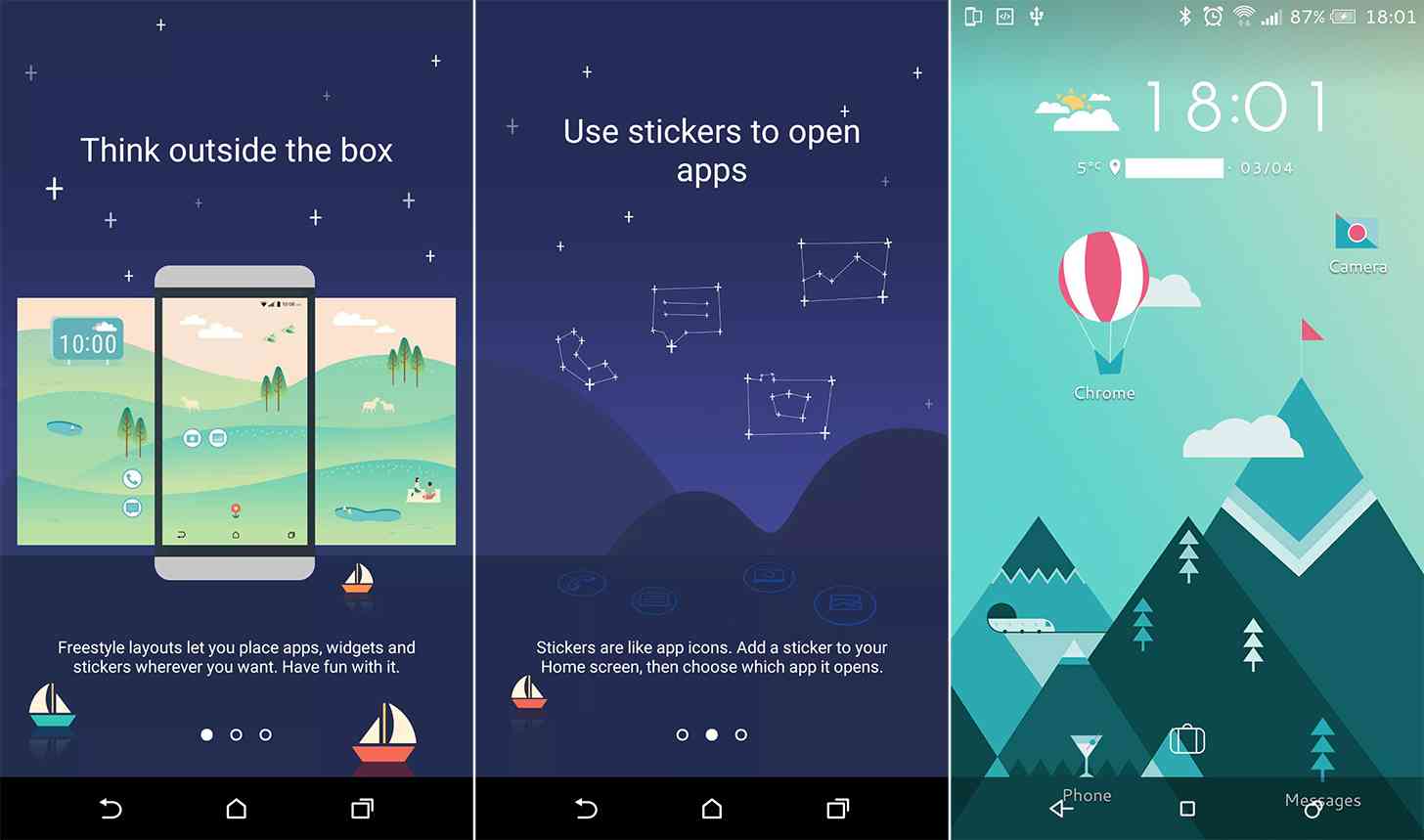 HTC Sense 8 screenshots leak Freestyle Layouts