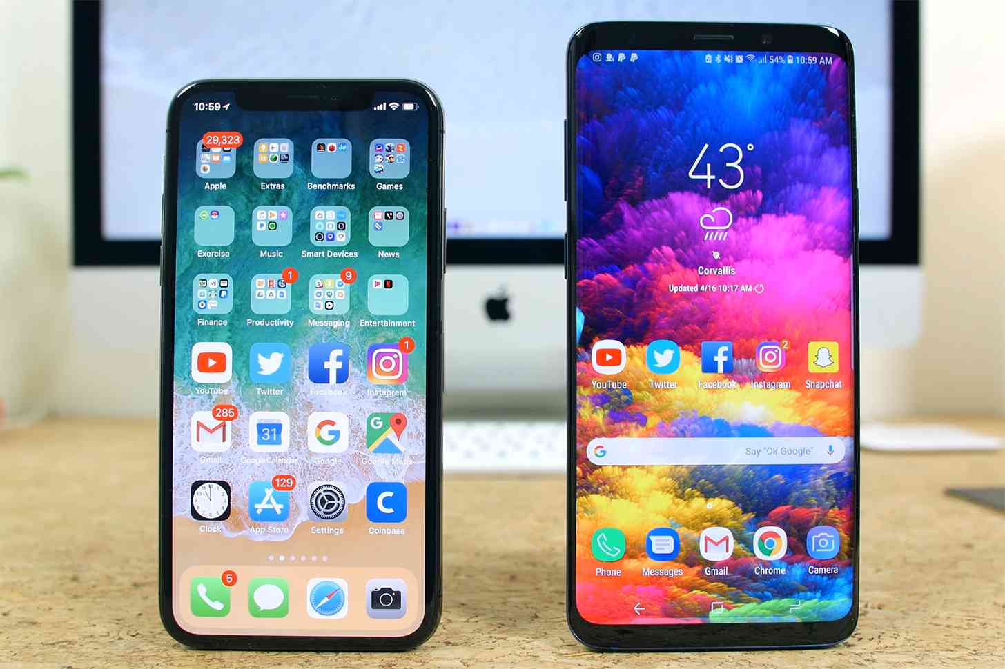 iPhone X Samsung Galaxy S9 comparison