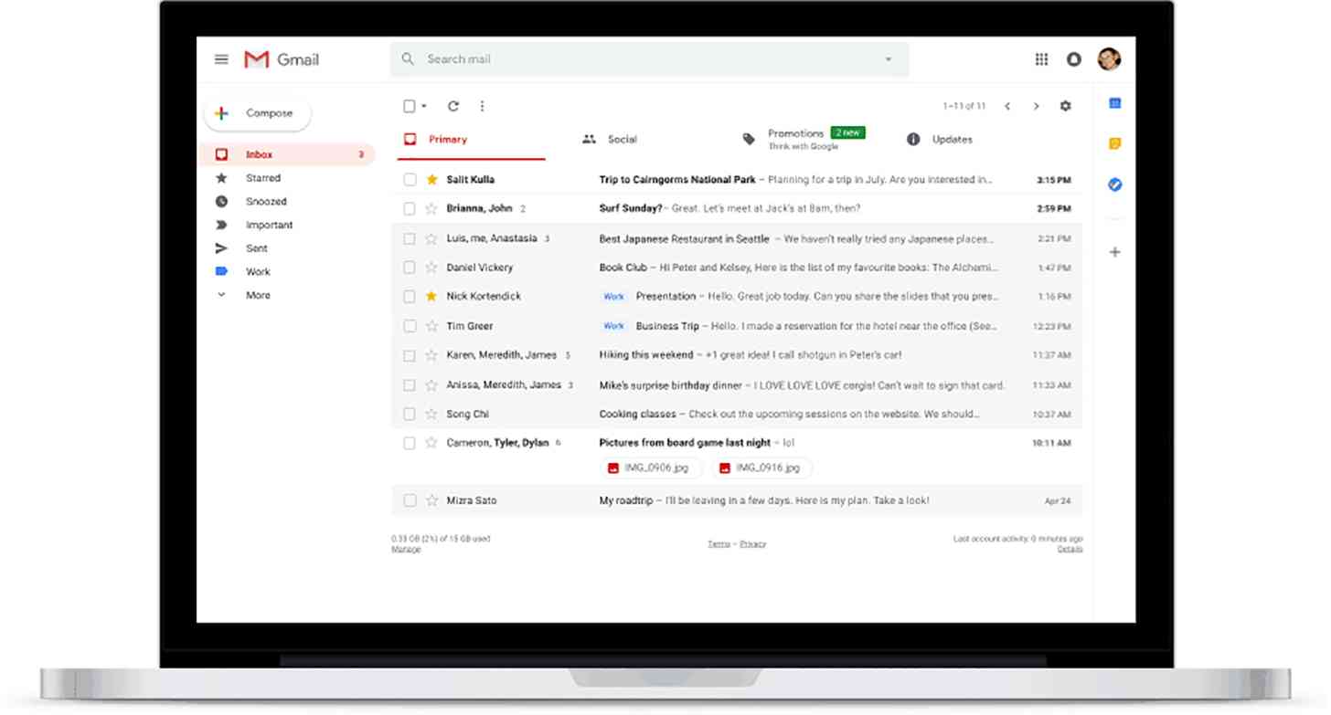 Gmail for web redeisgn official
