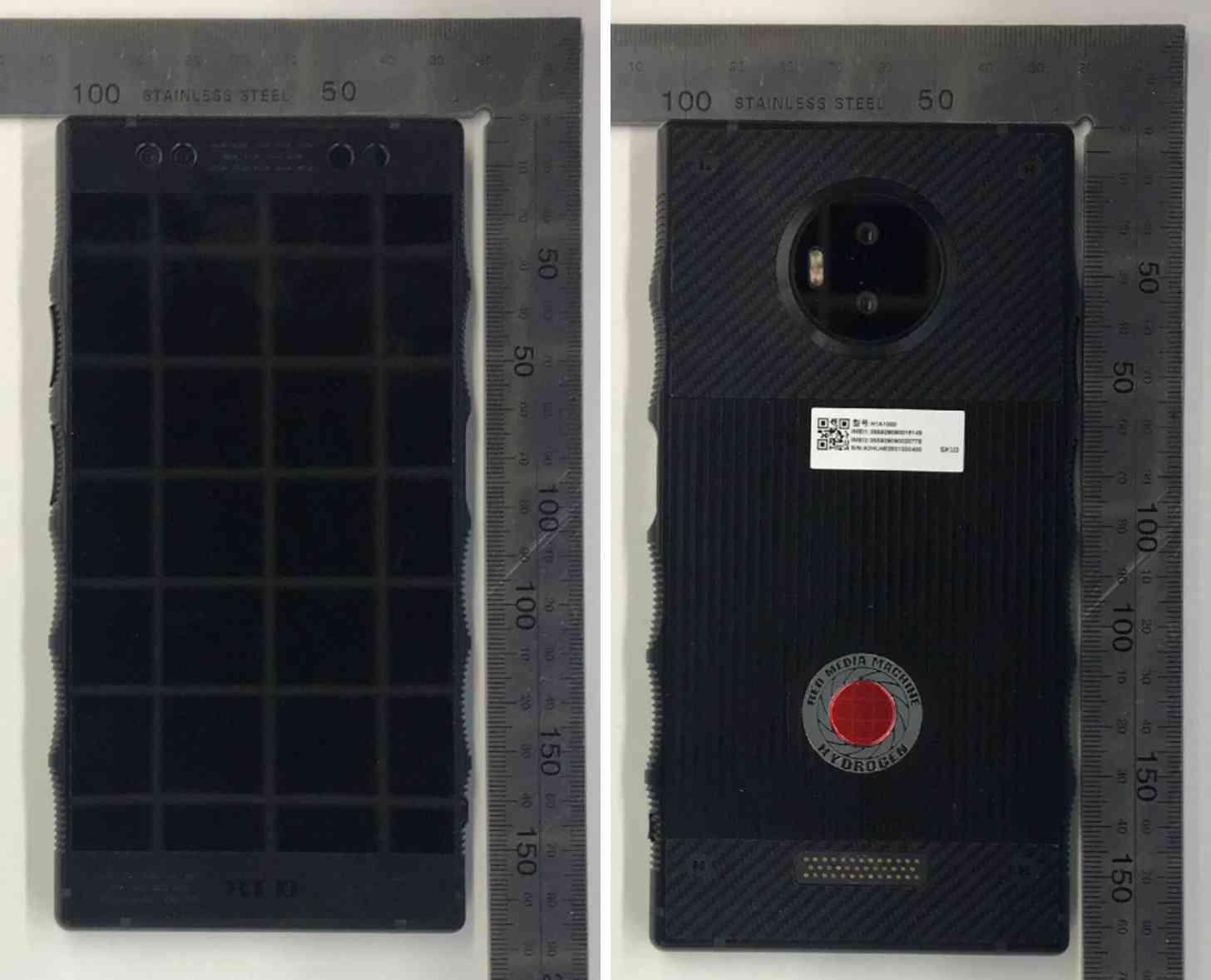 RED Hydrogen One front back FCC photos