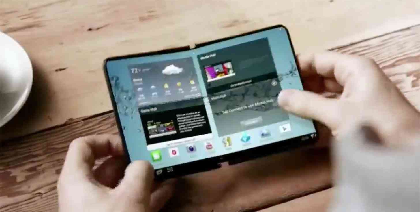 Samsung foldable smartphone concept open