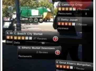 iPhone app: Yelp's augmented reality easter egg (3G S)